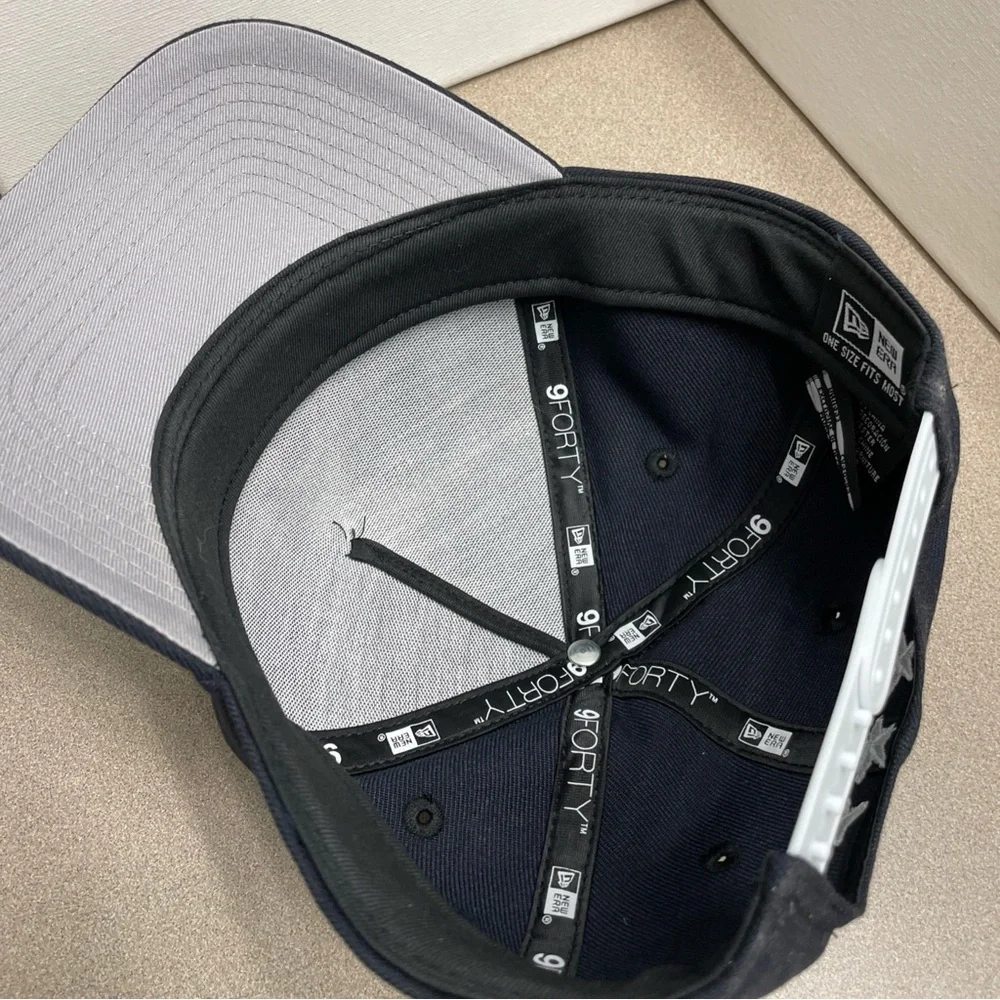 Men’s New Era x Culture Kings 9Forty A Frame Trucker Hat Cap Navy Blue Snapback - Picture 7 of 7